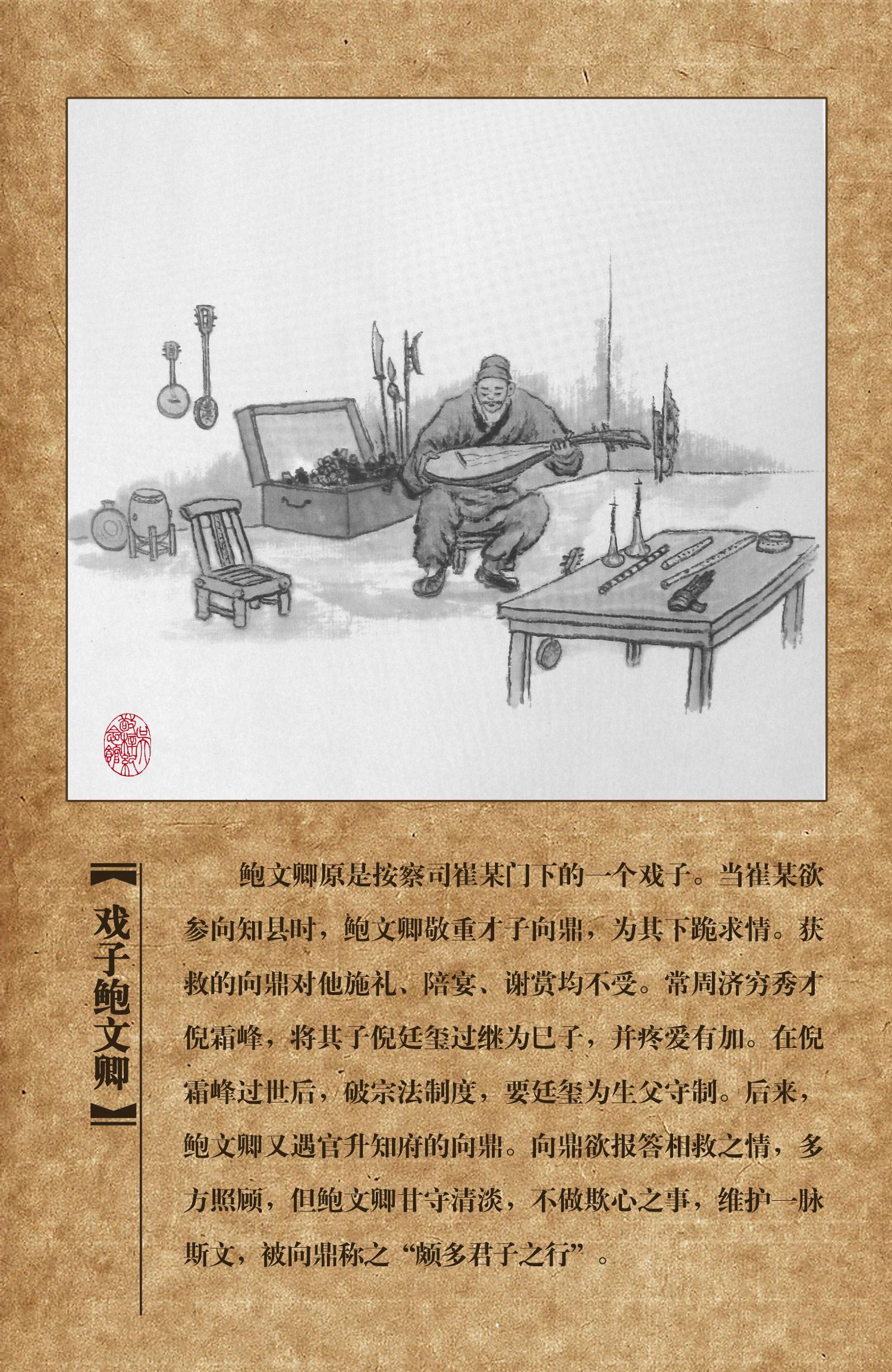 鲍文卿简笔画图片